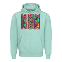 Seafoam tie dye hearts and butterfly with flowers Zipper Hoodie - Artiststas