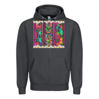Smoke tie dye hearts and butterfly with flowers Zipper Hoodie - Artiststas