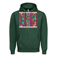 Sports Green tie dye hearts and butterfly with flowers Zipper Hoodie - Artiststas