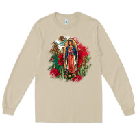 Mushroom Our Lady Of Guadalupe Mexican Flag Cactus Roses Long Sleeve Tee - FaDigitalArtStudio