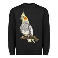 Black Cocktail Parrot Heavyweight Sweatshirt - LillyAllenDesigns