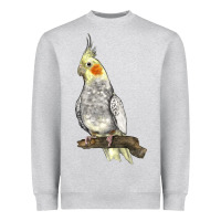 Heather Grey Cocktail Parrot Heavyweight Sweatshirt - LillyAllenDesigns