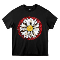 Black daisy Heavy Core Tee - JahusDesignShop