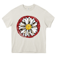 Cream daisy Heavy Core Tee - JahusDesignShop