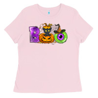 Bubblegum Pink Boo Halloween Ladies Tee - NancyCooperArtShop