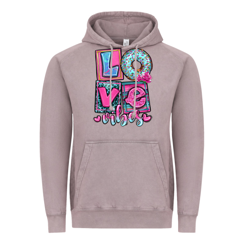 Love Vibes Vintage Hoodie by OliviaCreatesArt | Teevron