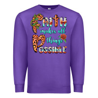 Purple faith makes all things possible Premium Sweatshirt - BarkalooDesign