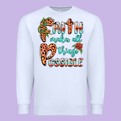 Faith Makes All Things Possible Premium Sweatshirt Designed By Barkaloodesign