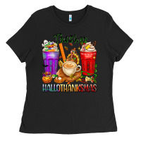 Black hallothanksmas teacher Ladies Tee - texasbilliewilder