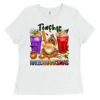 White hallothanksmas teacher Ladies Tee - texasbilliewilder