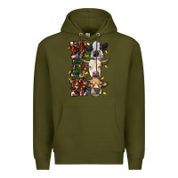 Army Green Ho Ho Ho Cows Premium Hoodie - RanaPortraitStore