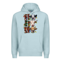 Blue Mist Ho Ho Ho Cows Premium Hoodie - RanaPortraitStore