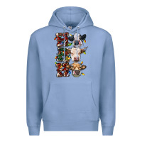 Colony Blue Ho Ho Ho Cows Premium Hoodie - RanaPortraitStore