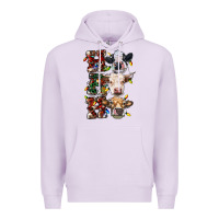 Lilac Ho Ho Ho Cows Premium Hoodie - RanaPortraitStore