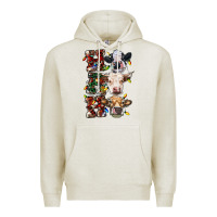 Oatmeal Heather Ho Ho Ho Cows Premium Hoodie - RanaPortraitStore