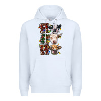 White Ho Ho Ho Cows Premium Hoodie - RanaPortraitStore