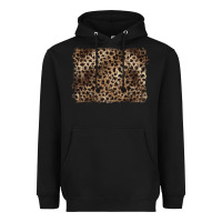 Black handdrawn leopard pattern brown Heavyweight Hoodie - BarkalooDesign