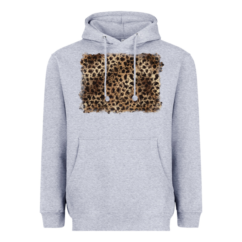 Handdrawn Leopard Pattern Brown Heavyweight Hoodie by BarkalooDesign | Teevron
