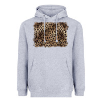 Heather Grey handdrawn leopard pattern brown Heavyweight Hoodie - BarkalooDesign