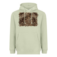 Matcha handdrawn leopard pattern brown Heavyweight Hoodie - BarkalooDesign