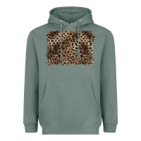Sage handdrawn leopard pattern brown Heavyweight Hoodie - BarkalooDesign