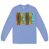 Colony Blue western brushstrokes Long Sleeve Tee - OliviaCreatesArt