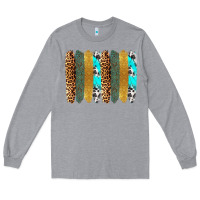 Heather Grey western brushstrokes Long Sleeve Tee - OliviaCreatesArt
