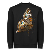 Black Flying Common Buckeye Butterfly Heavyweight Sweatshirt - LillyAllenDesigns