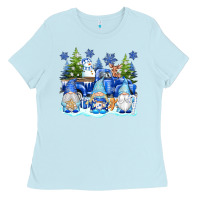 Baby Blue snow gnome truck Ladies Tee - texasbilliewilder