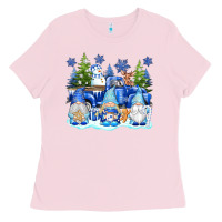 Bubblegum Pink snow gnome truck Ladies Tee - texasbilliewilder