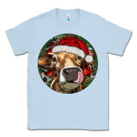 Dusty Blue Hereford Cow Christmas Classic Tee - RanaPortraitStore