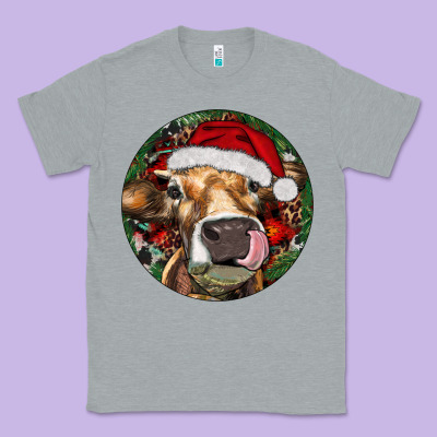 Hereford Cow Christmas Classic Tee Designed By Ranaportraitstore