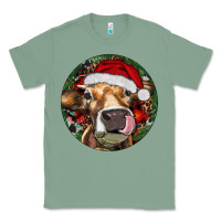 Sage Hereford Cow Christmas Classic Tee - RanaPortraitStore
