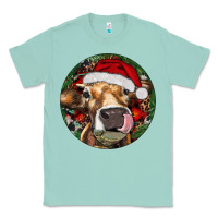Seafoam Hereford Cow Christmas Classic Tee - RanaPortraitStore