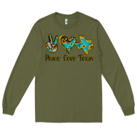 Army Green Peace Love Texas Long Sleeve Tee - Jasminsmagicworld