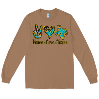 Toasted Coconut Peace Love Texas Long Sleeve Tee - Jasminsmagicworld