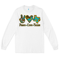 White Peace Love Texas Long Sleeve Tee - Jasminsmagicworld