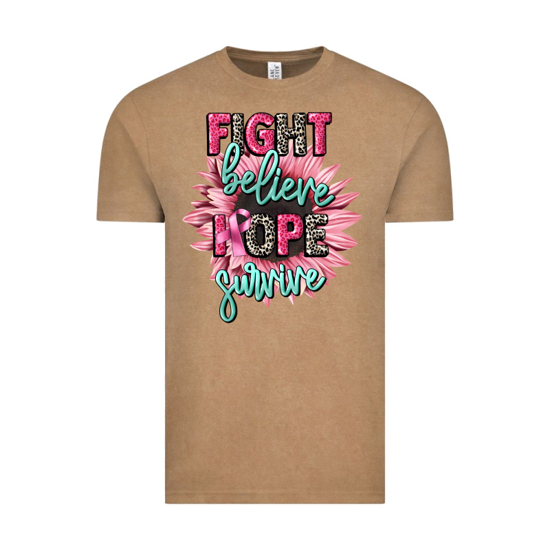 Fight Believe Hope Survive Cancer Awareness Vintage Tee by CowGirlArtShop | Teevron