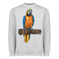 Heather Grey blue throated macaw Heavyweight Sweatshirt - LillyAllenDesigns