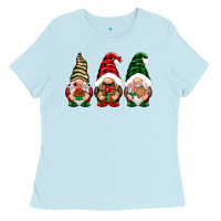 Baby Blue Christmas gnomes Ladies Tee - NancyCooperArtShop