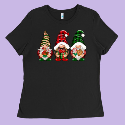 Christmas Gnomes Ladies Tee Designed By Nancycooperartshop