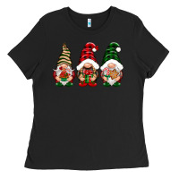 Black Christmas gnomes Ladies Tee - NancyCooperArtShop
