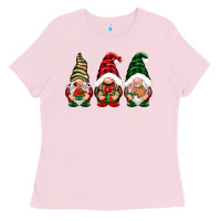 Bubblegum Pink Christmas gnomes Ladies Tee - NancyCooperArtShop