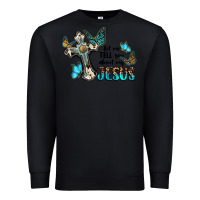 Black let me tell you about my jesus Premium Sweatshirt - BarkalooDesign