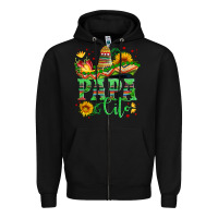 Black papa cito with sunflowers and sombrero Zipper Hoodie - Artiststas