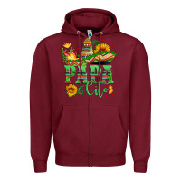 Burgundy papa cito with sunflowers and sombrero Zipper Hoodie - Artiststas