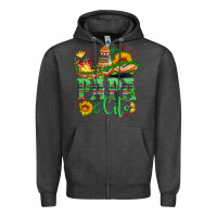 Charcoal Heather papa cito with sunflowers and sombrero Zipper Hoodie - Artiststas