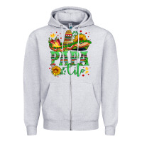 Heather Grey papa cito with sunflowers and sombrero Zipper Hoodie - Artiststas