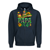 Navy papa cito with sunflowers and sombrero Zipper Hoodie - Artiststas