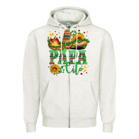 Oatmeal Heather papa cito with sunflowers and sombrero Zipper Hoodie - Artiststas